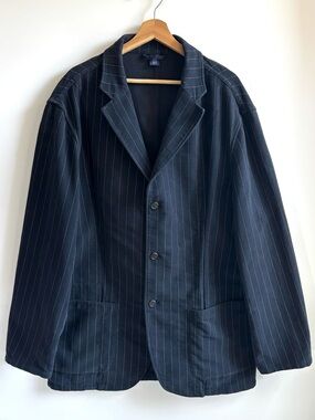 Polo Jeans Co. Ralph Lauren Men's Navy Blue Pinstripe Sport Jacket Coat Size 3XL
